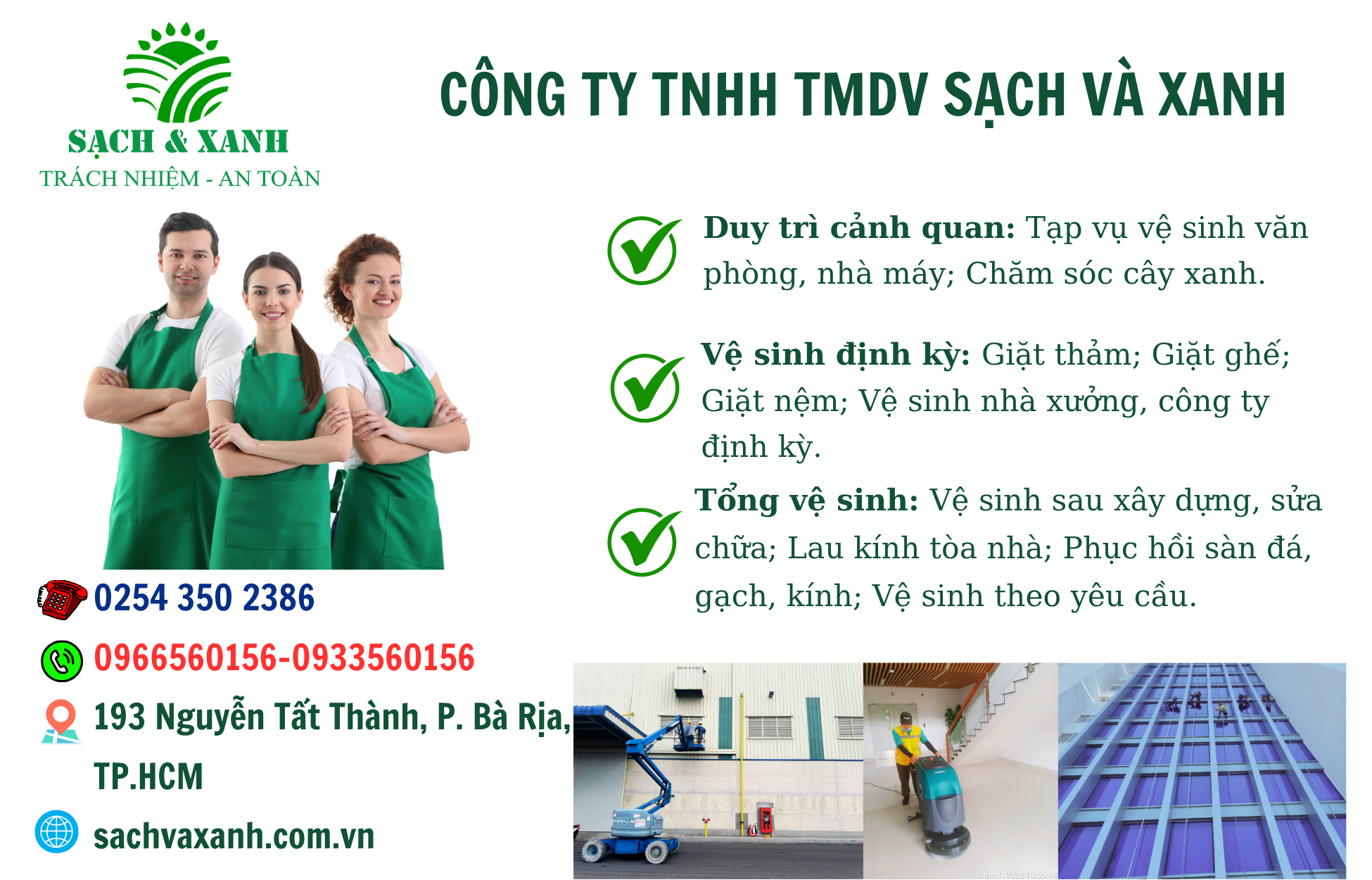 Vệ sinh công nghiệp Sạch và Xanh Vũng tàu